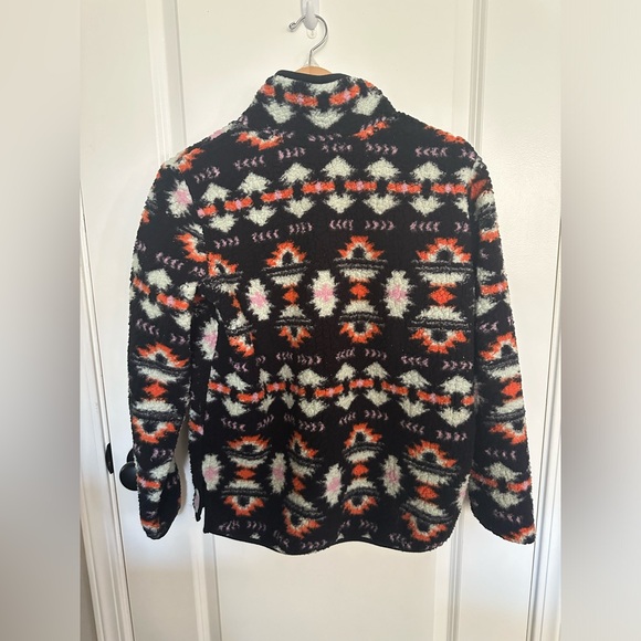 Wrangler Women's Black Retro Southwestern Print Sherpa Pullover Size S - Picture 8 of 12